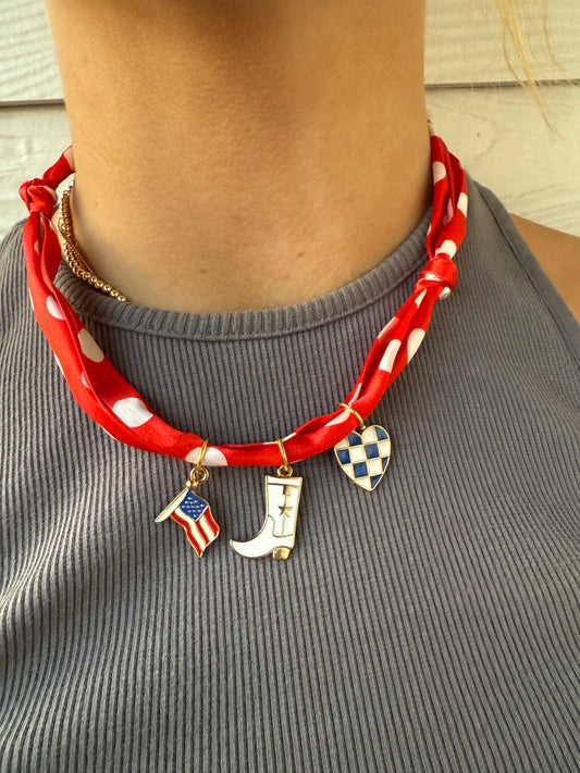 4th of July Scarf necklace