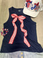 Bow tank top red gingham ribbon