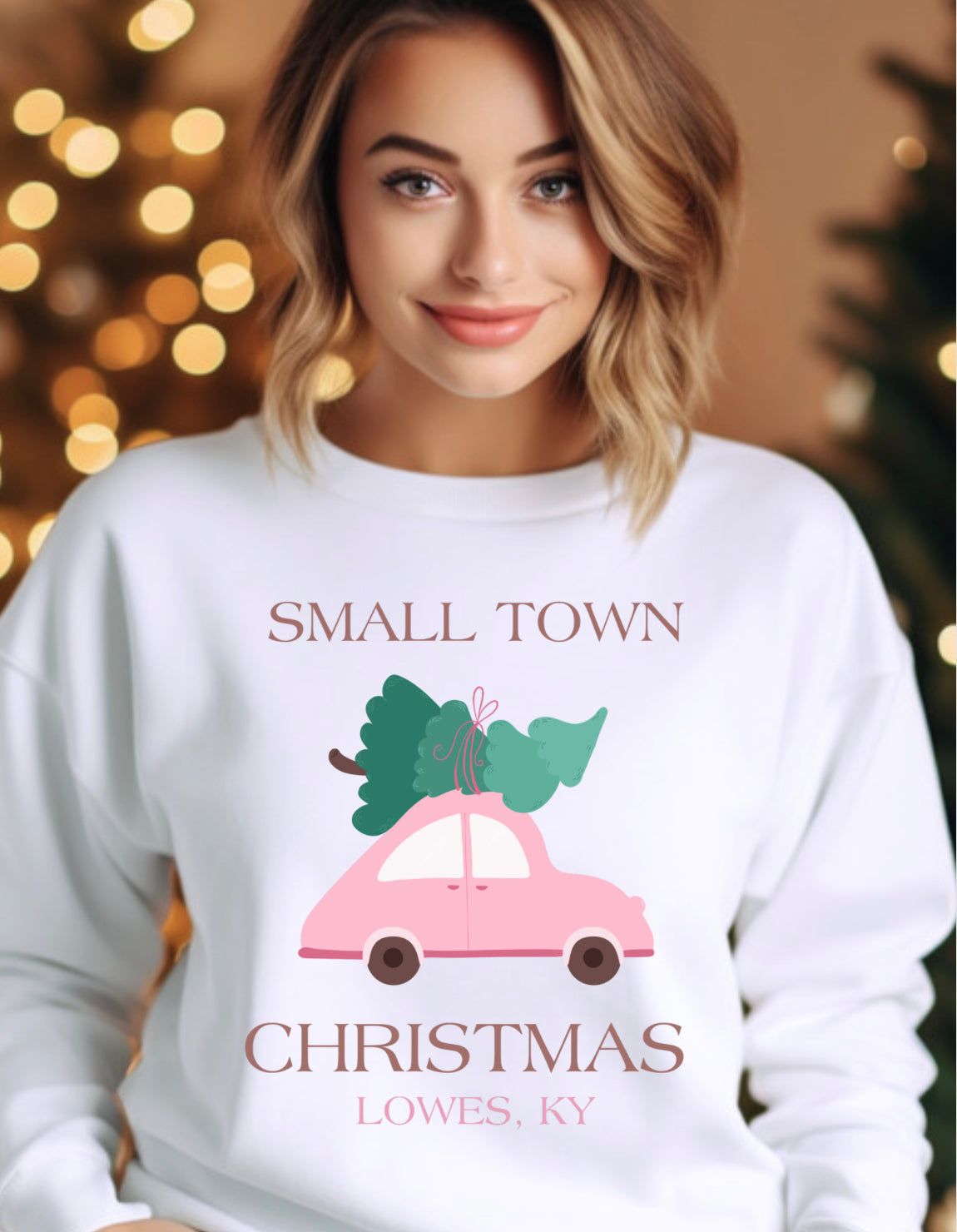 Small Town Christmas any town T-shirt or sweatshirt