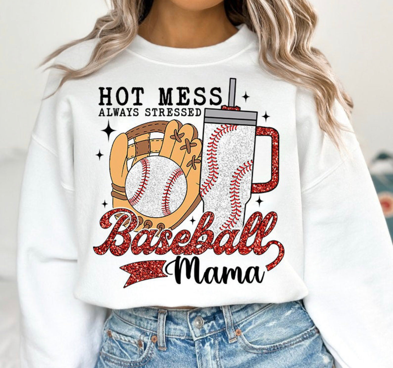 Baseball mom graphic tee