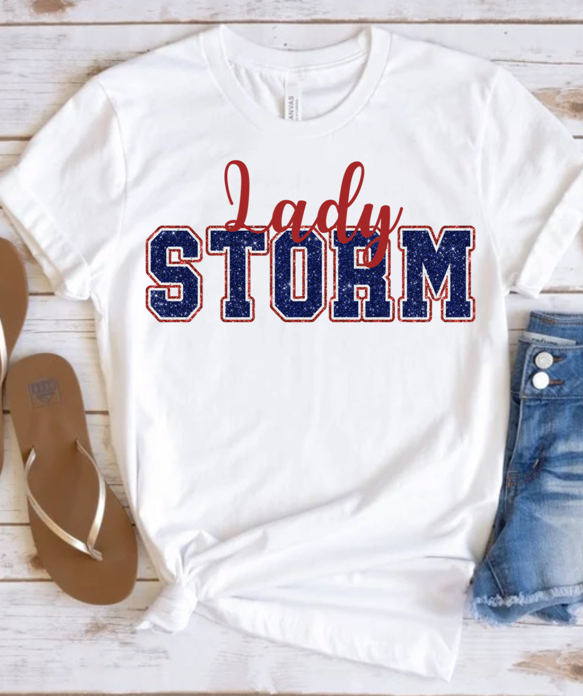 Storm Faux Glitter spirit wear