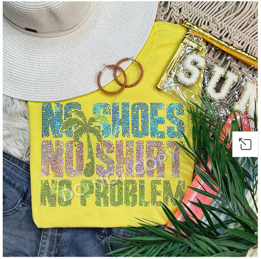 No shirt no shoes no problem graphic tee