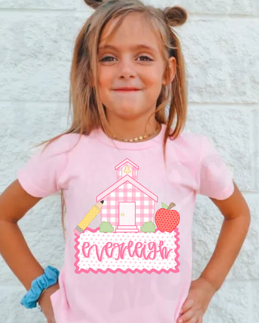 Custom School house back to school tee