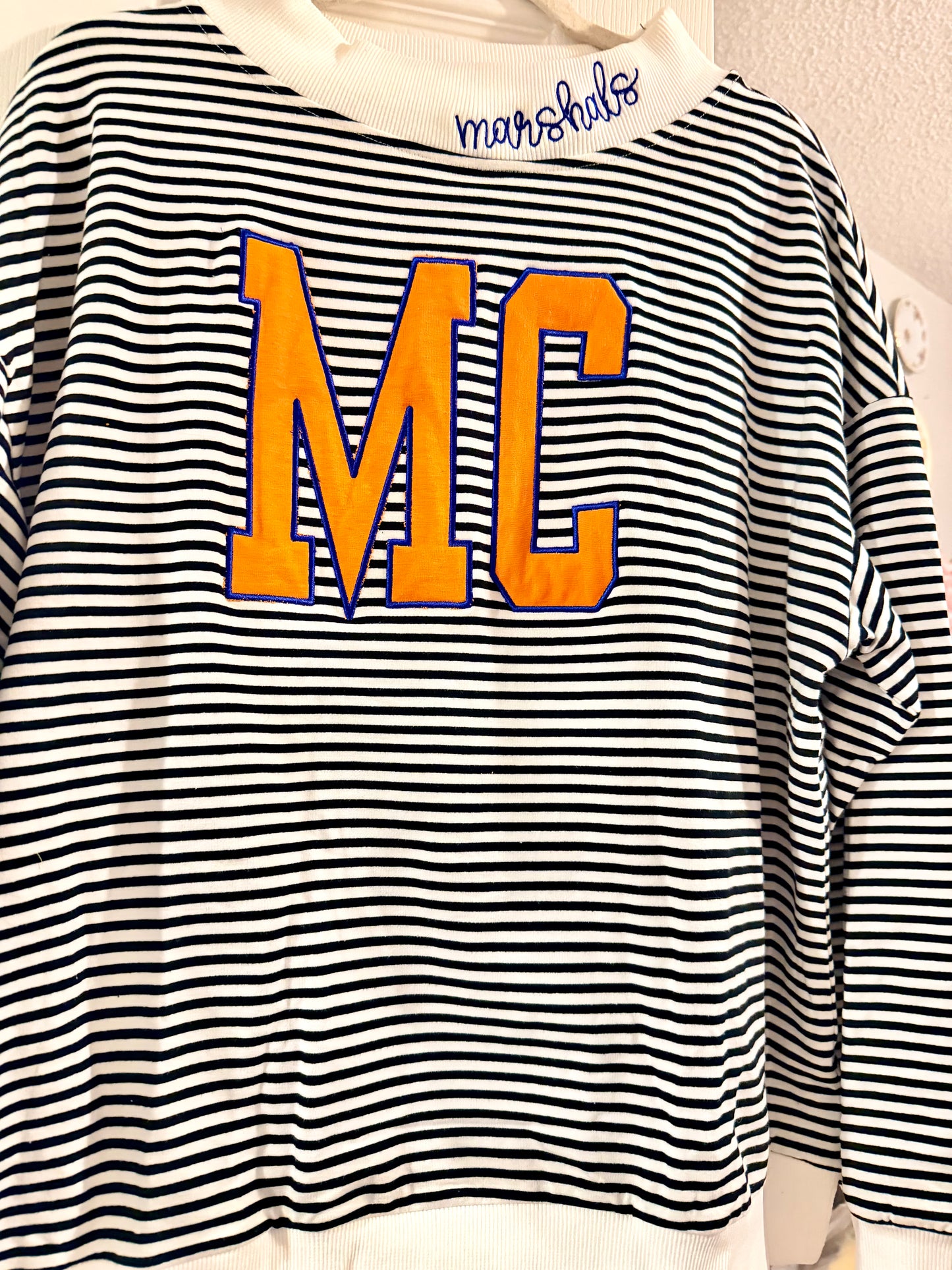 Black white stripe mock neck Marshals