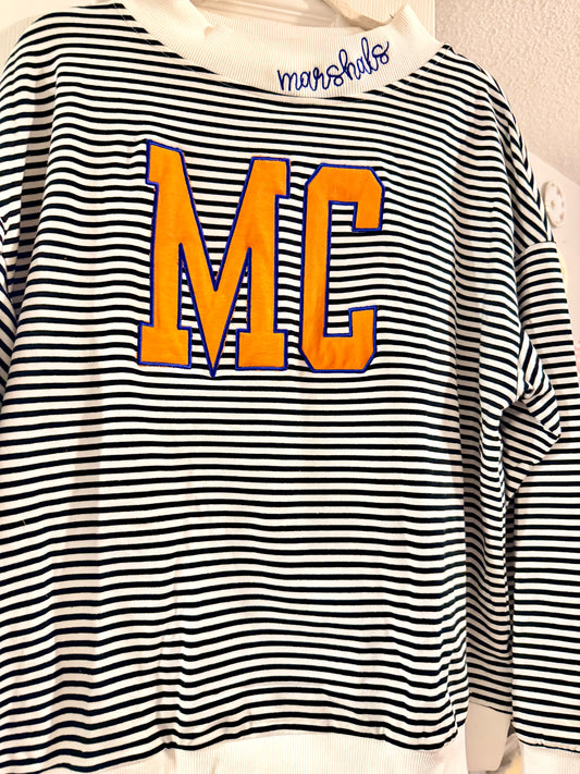 Black white stripe mock neck Marshals