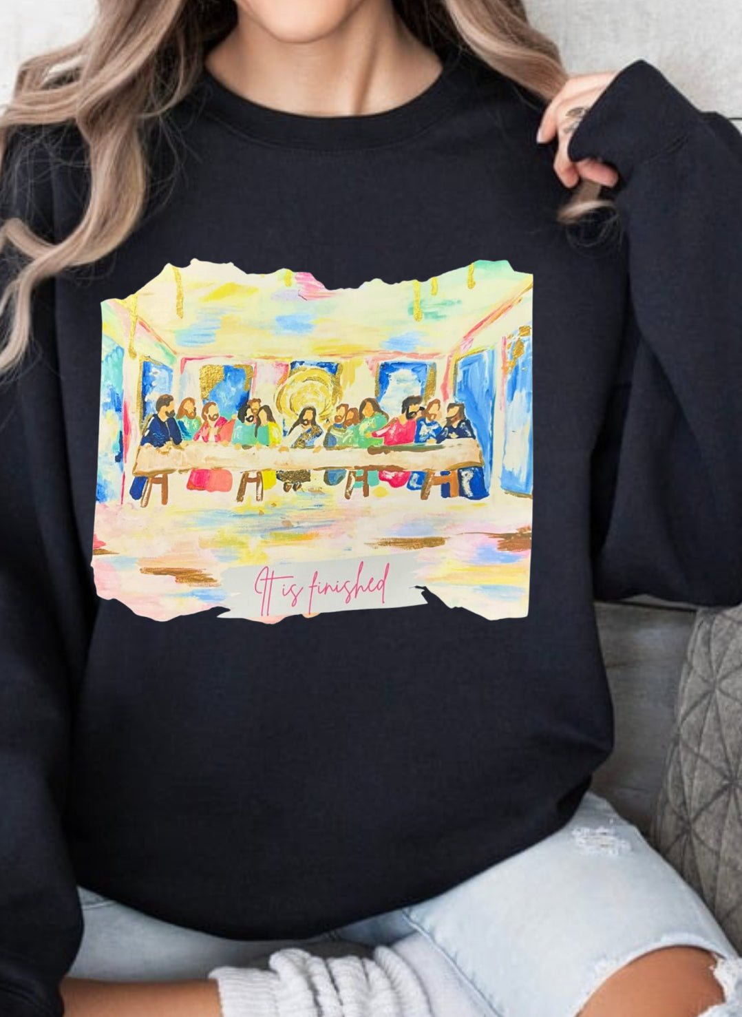 Last Supper it is finished tee or crew