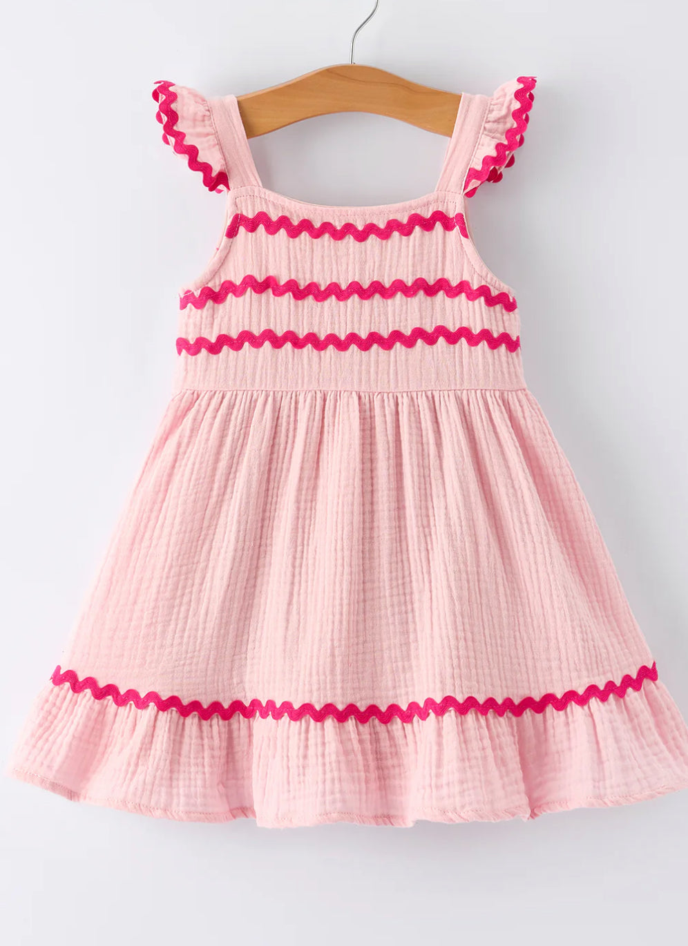 Summer Pink Girls Ruffle Dress