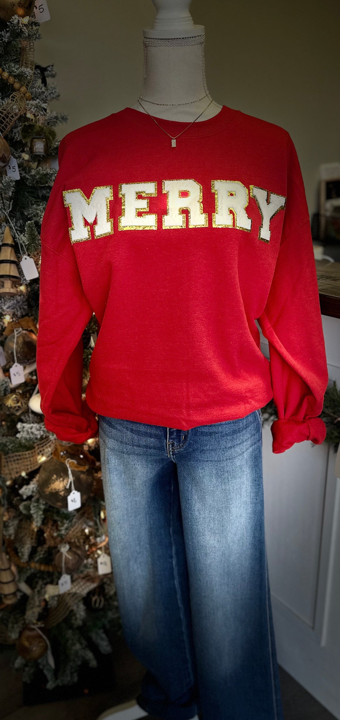 MERRY Chenille T-shirt or crewneck