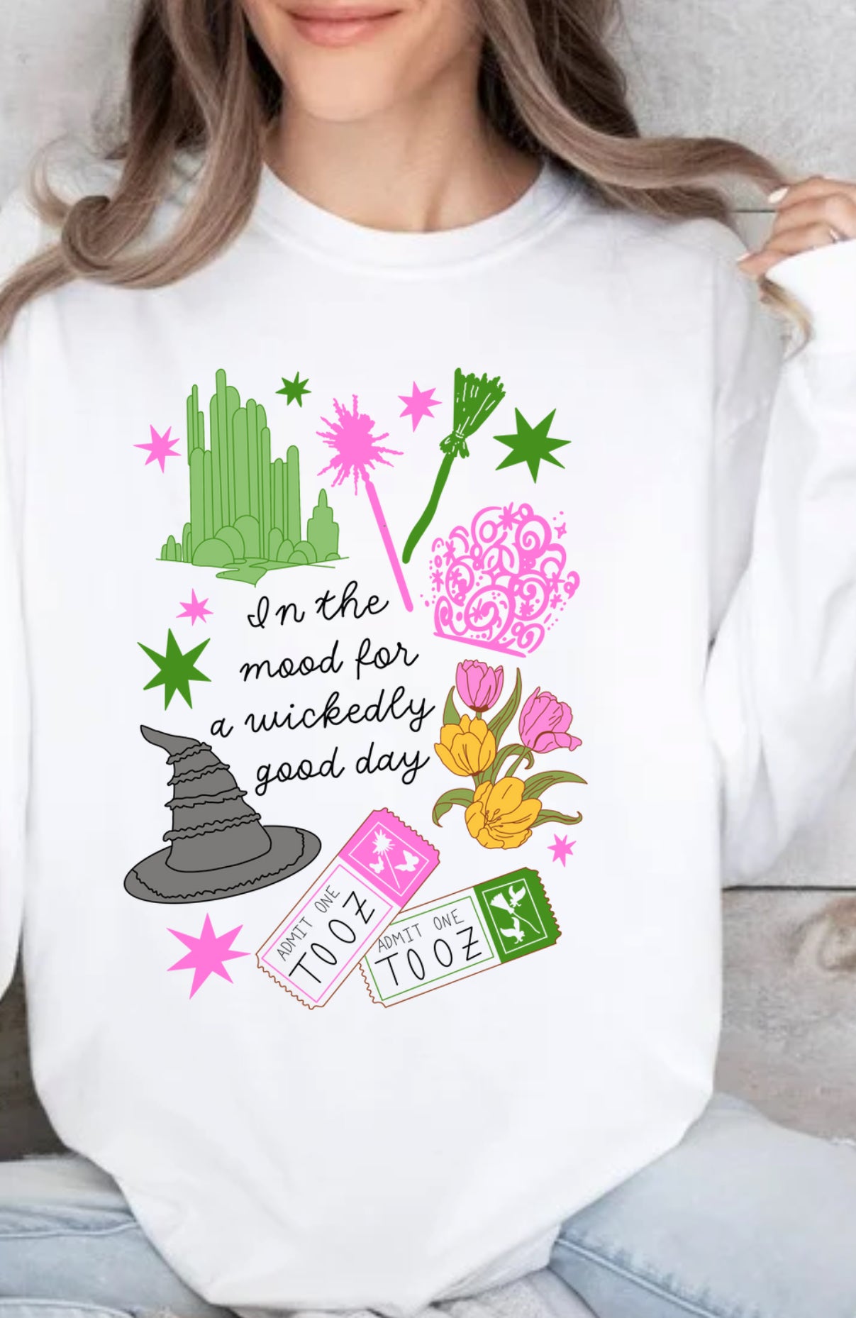 Wickedly Good Day Hand drawn tshirt or sweatshirt white
