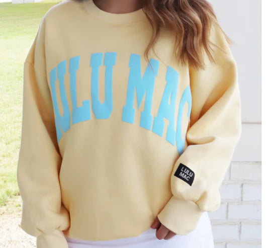 LULU Mac butter yellow Logo swearshirt