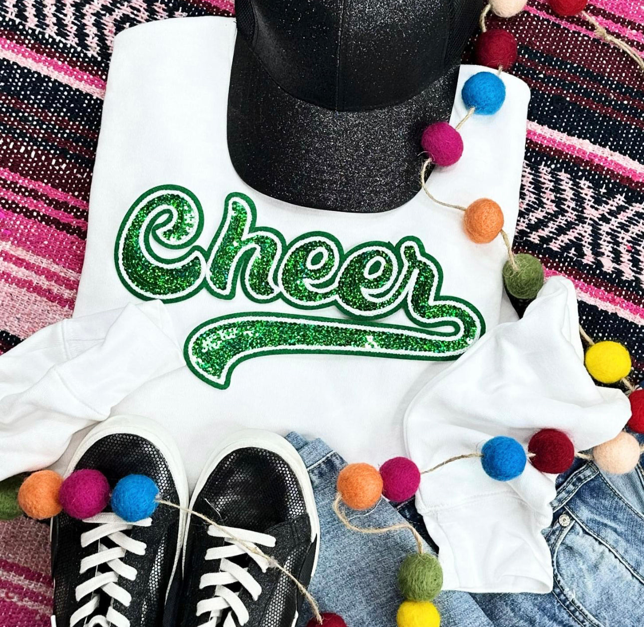 Green cheer T-shirt or crewneck