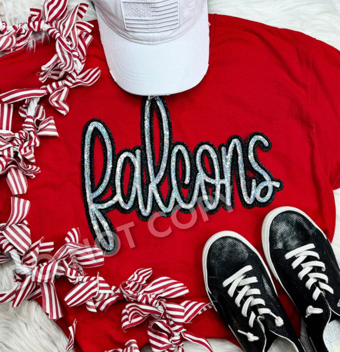 Falcons sequin T-shirt or crewneck spirit wear