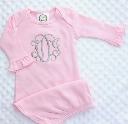 Monogrammed or Embroider Newborn Gown