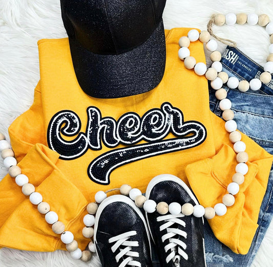 Black cheer T-shirt or crewneck