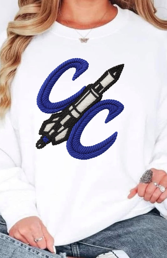 Faux 3D Yarn Rockets DTF t shirt or sweatshirt