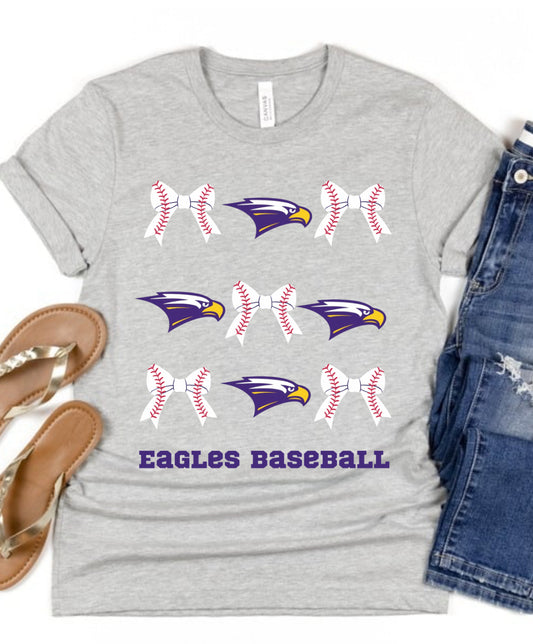 Richardson Eagles Mascot Baseball Bows spirit wear