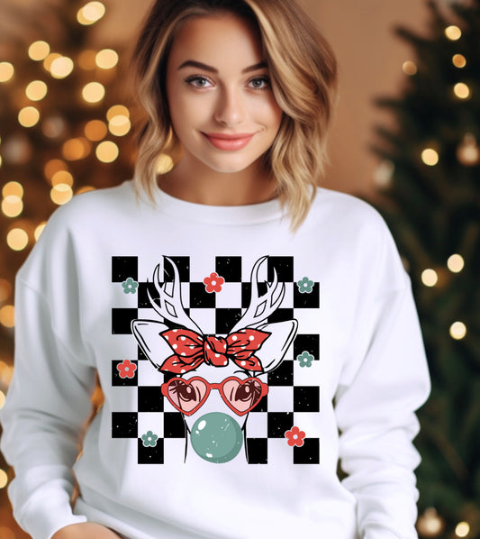 Reindeer Bubble Christmas T-shirt or sweatshirt