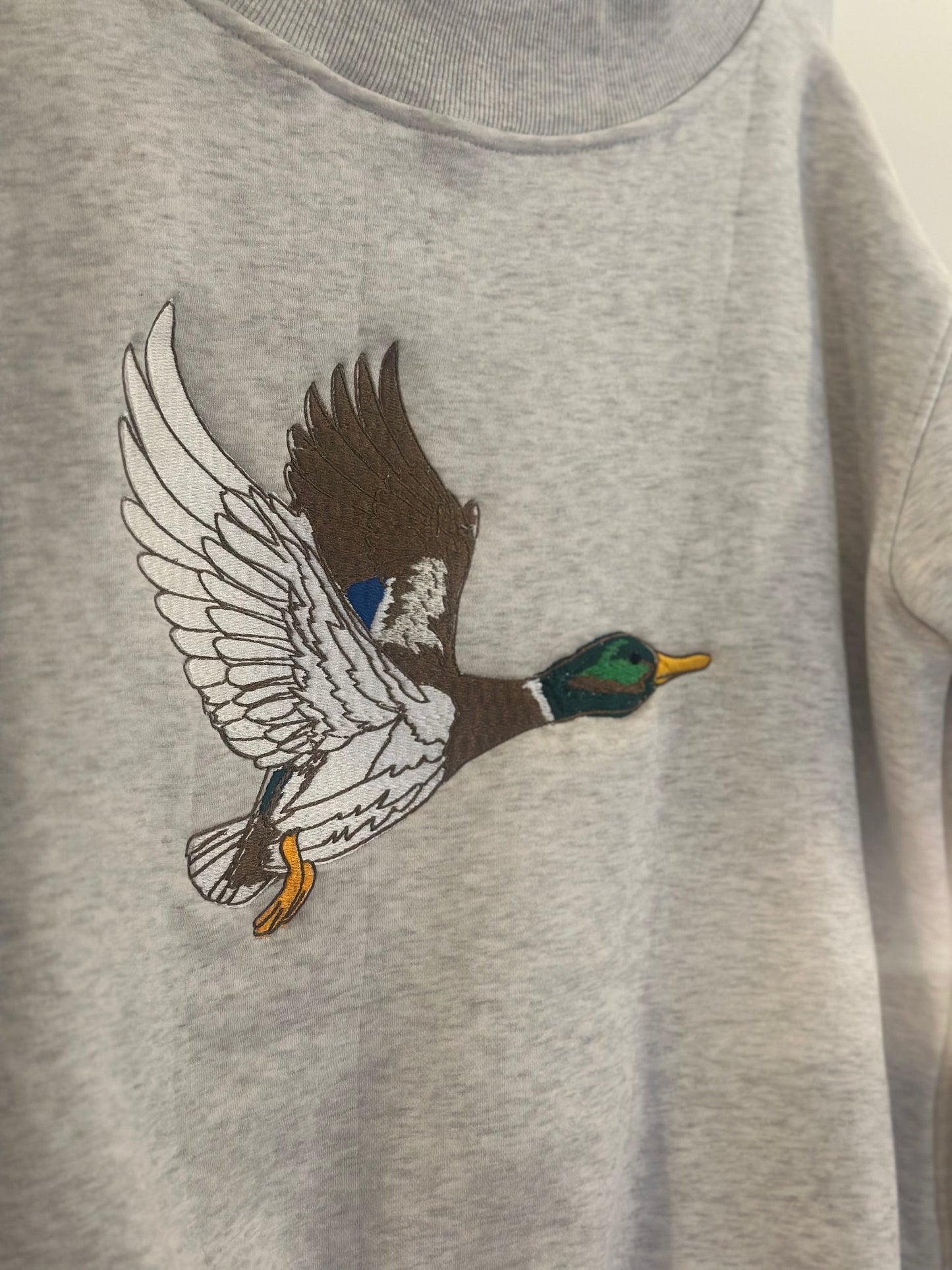 Embroidered Mock Neck Mallard