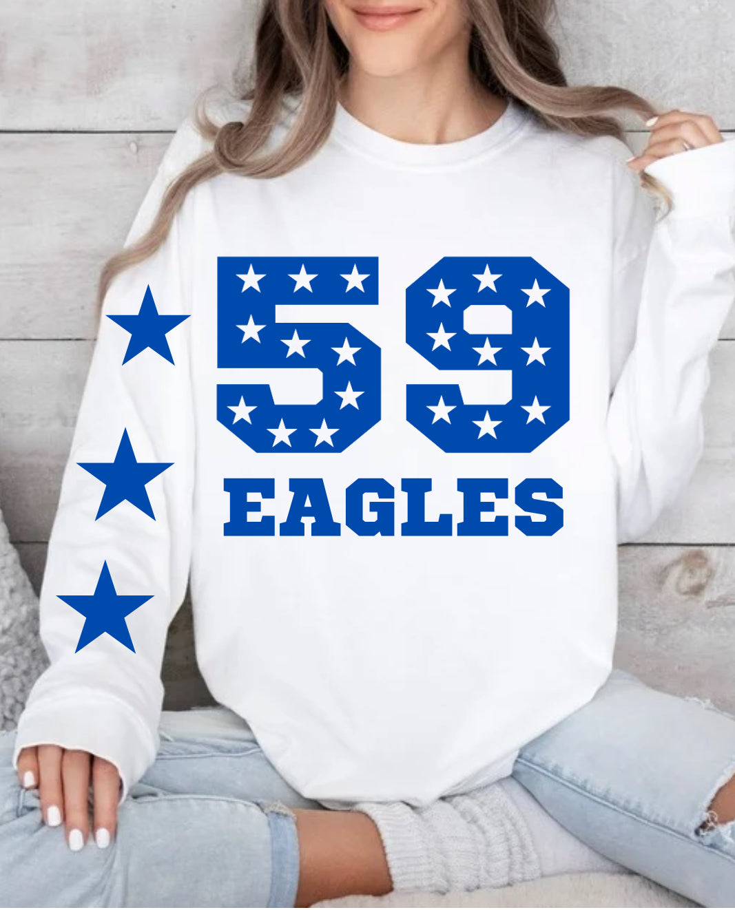 Number football with star sleeves spirit wear