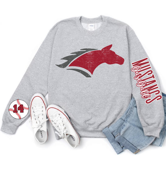 Custom Number Baseball Mustangs