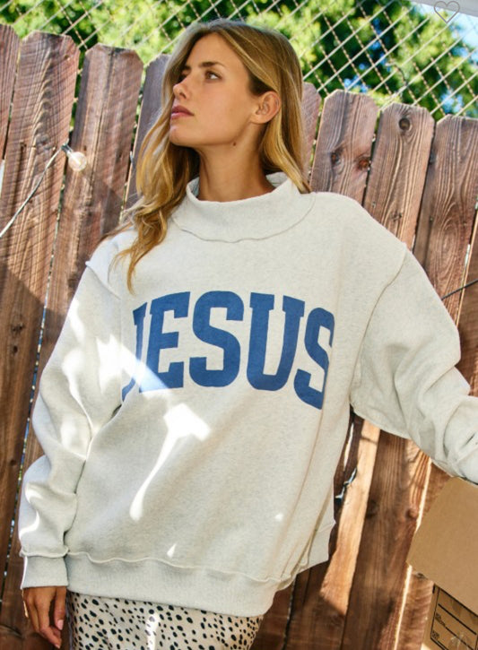 Mock Neck reversible Jesus /God js Good