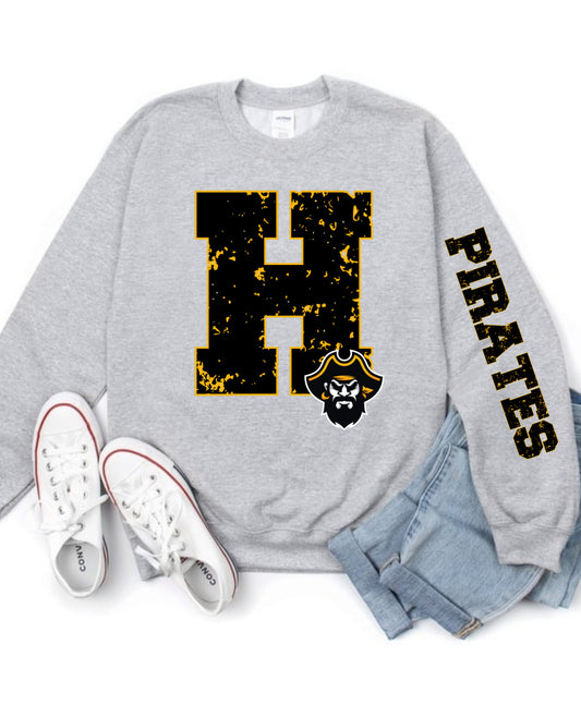 Heath pirates Mascot with arm design Spirit wear