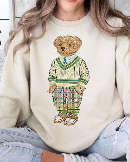 Teddy Bear in Plaid Tshirt or sweatshirt