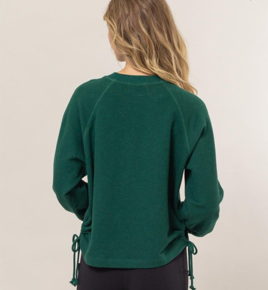 Green bow tie side sweatshirt boutique