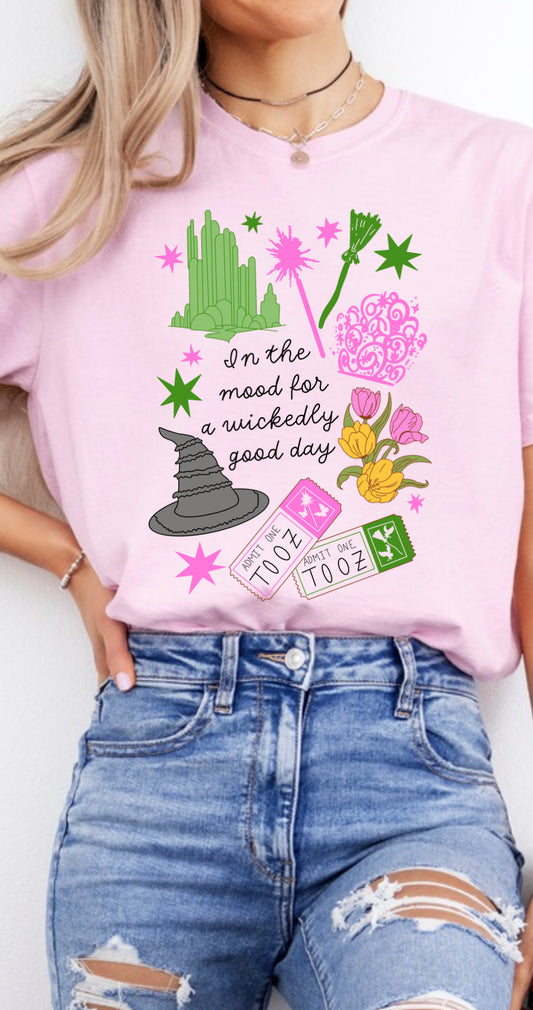 Wickedly Good Day hand-drawn tshirt or sweatshirt pink
