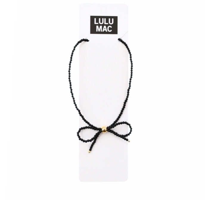 Lulu Mac Bow necklace White, Pink, Navy, Black, Yellow, Hot Pink and more!
