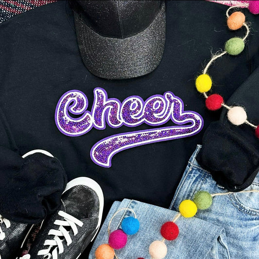 Purple cheer T-shirt or crewneck