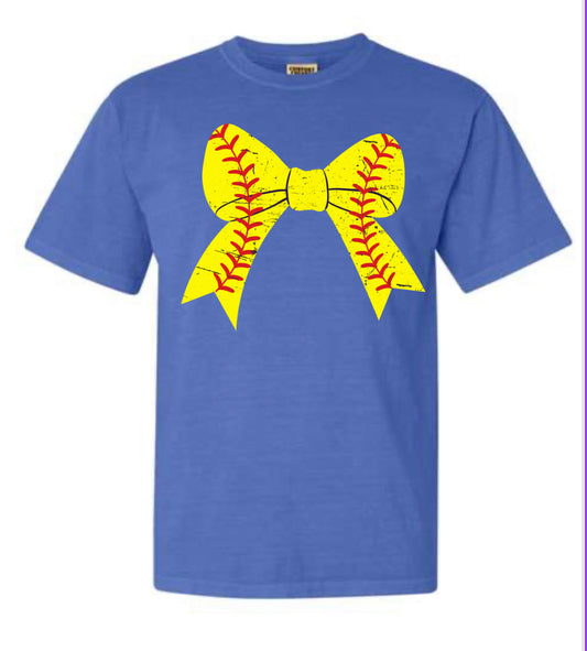 Softball bow tee sweatshirt