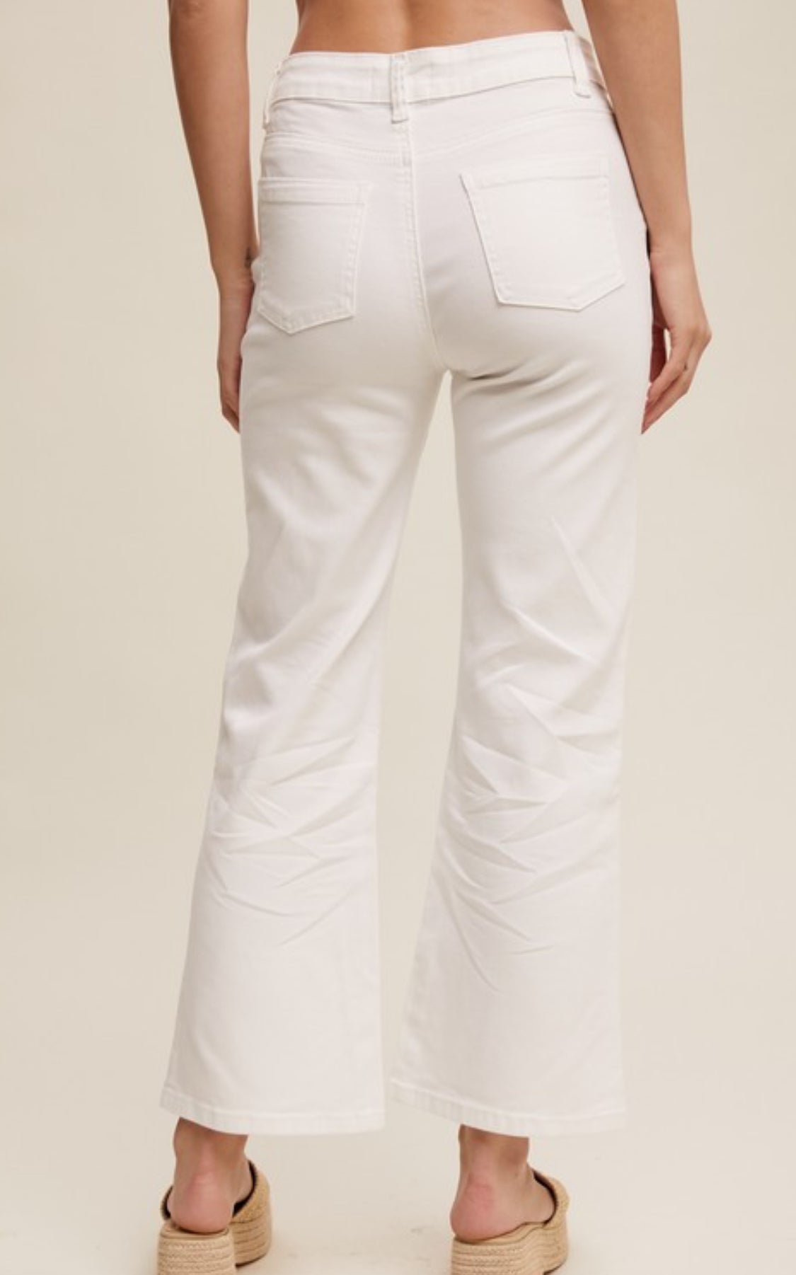 Chloe white kick flare jeans