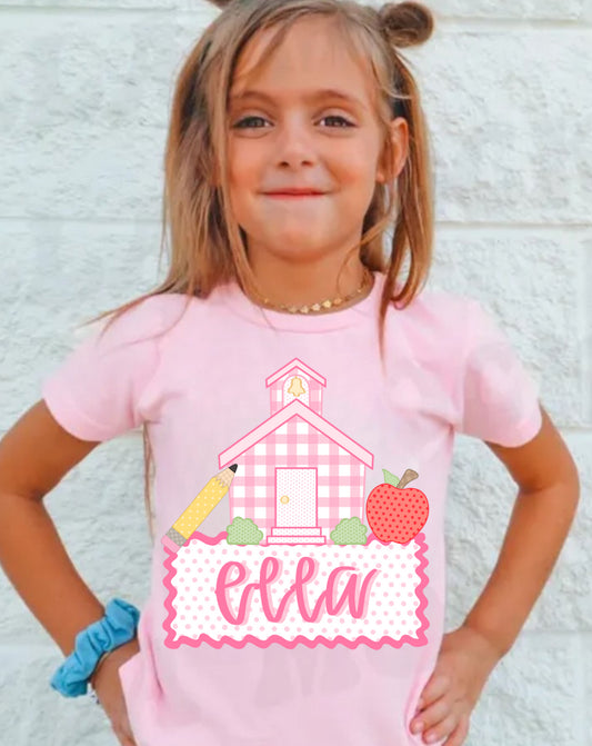 Custom School house back to school tee
