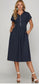 Denise Zip Dress Navy