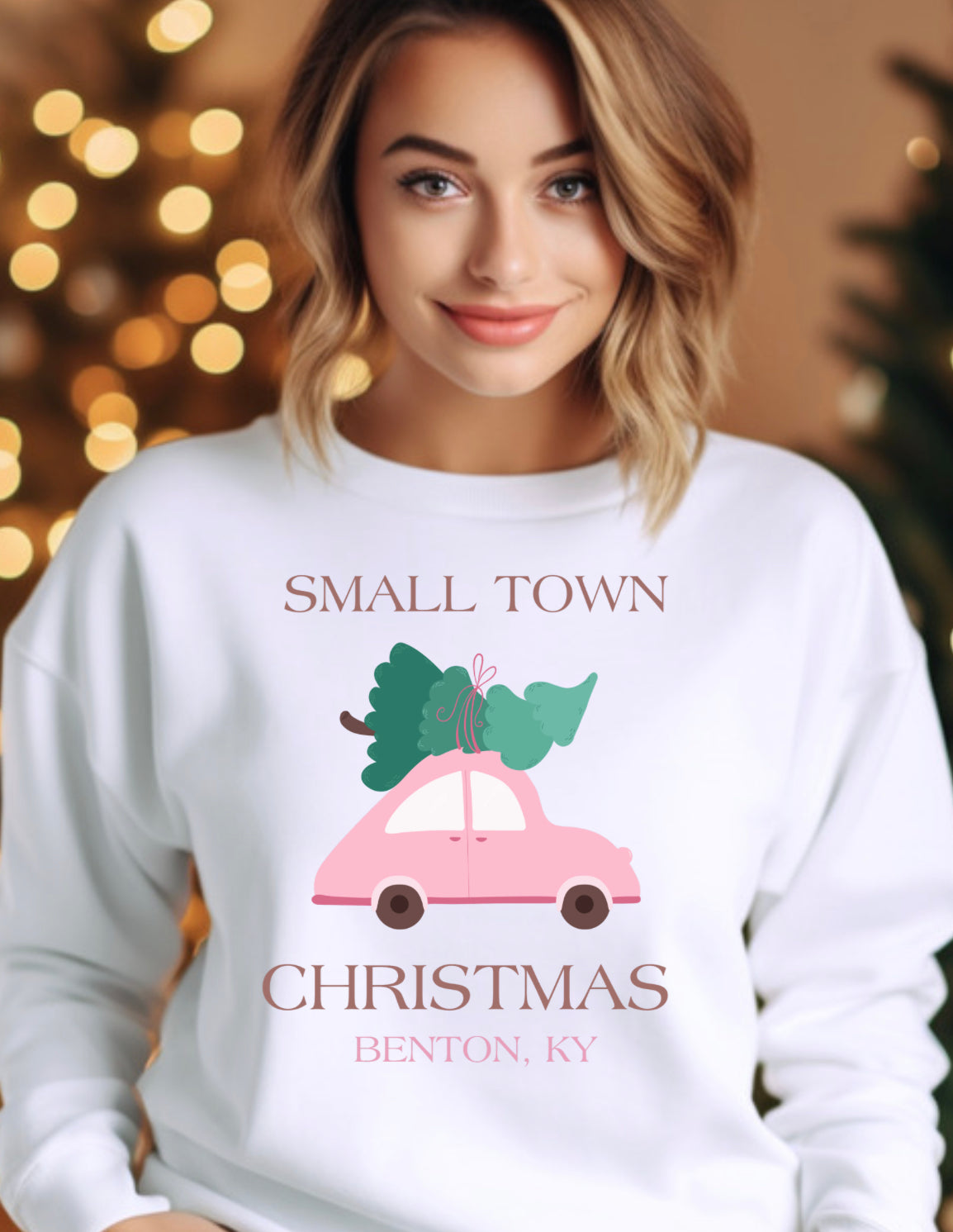 Small Town Christmas any town T-shirt or sweatshirt