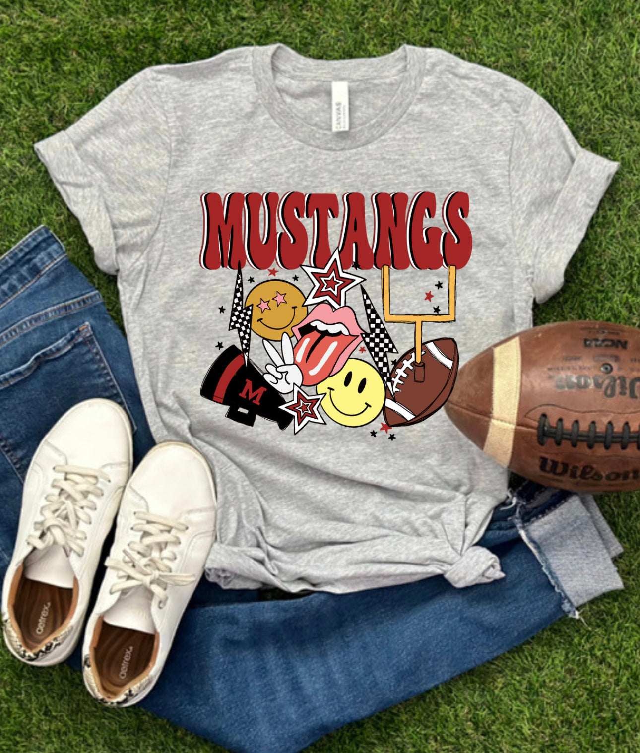 Football Party time Mustangs Spirit Wear