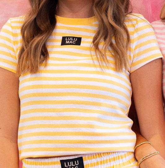 Lulu Mack Baby Doll Tee yellow and white