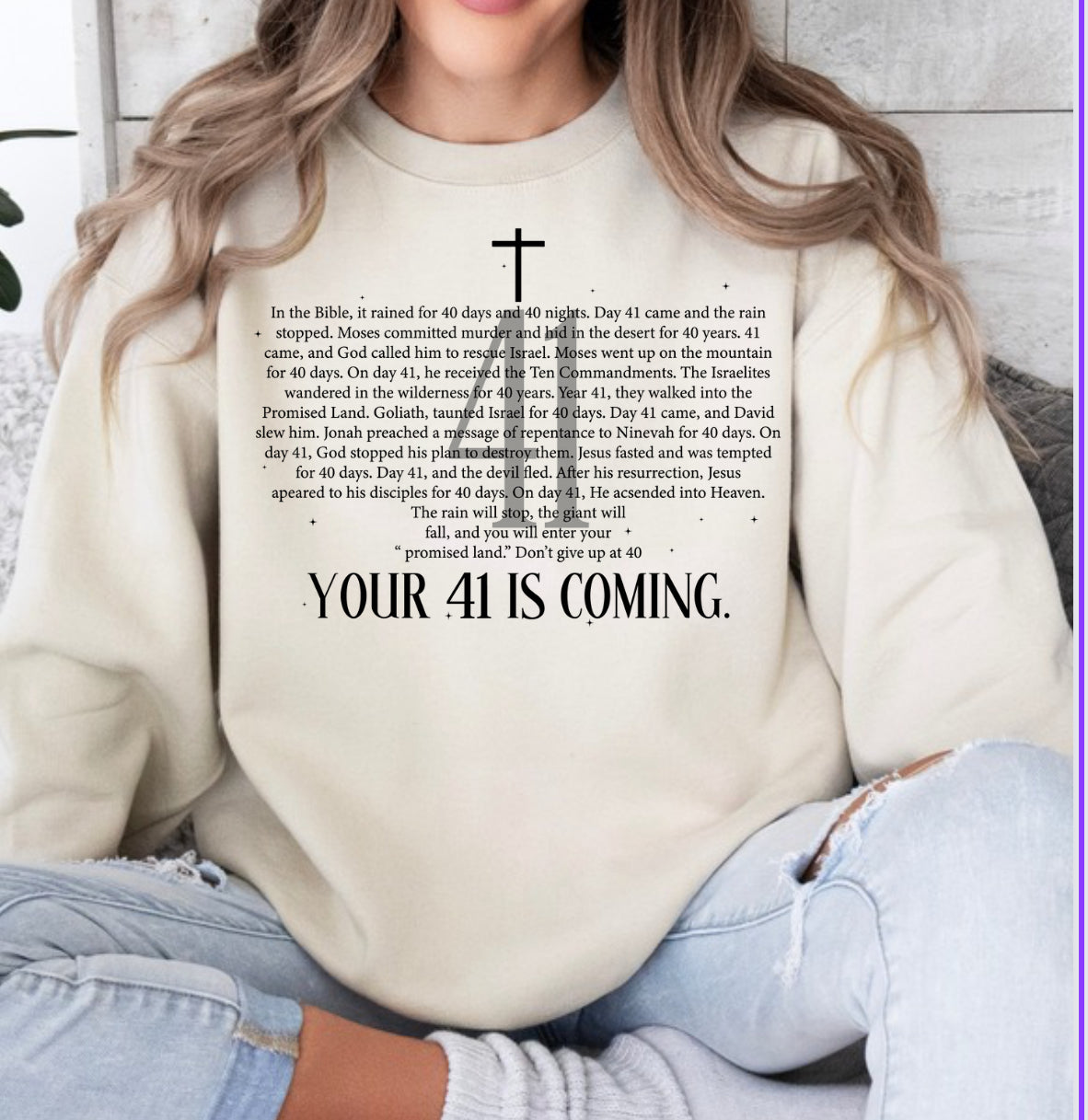 Your 41 is coming tee or crew