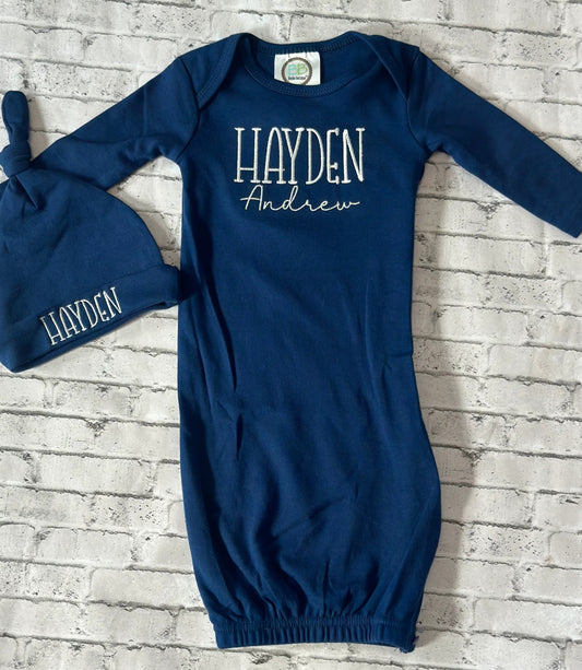 Monogrammed or Embroider Newborn Gown