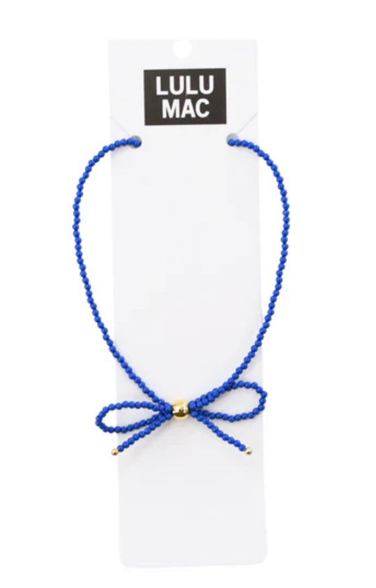 Lulu Mac Bow necklace White, Pink, Navy, Black, Yellow, Hot Pink and more!