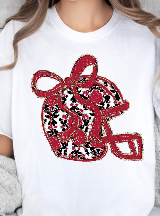 Floral Football Helmet Mustangs