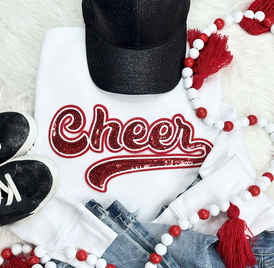 Red cheer T-shirt or crewneck