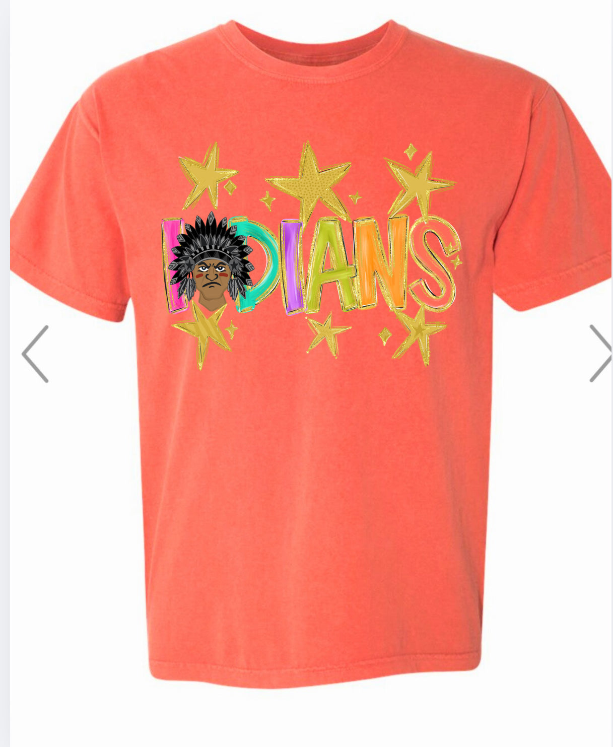 Orange Indians school spirit T-shirt