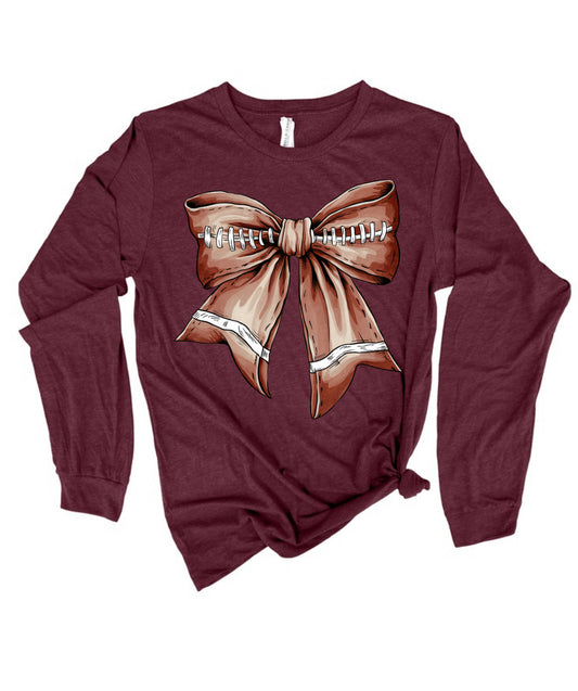 Football bow maroon Spirit Wear