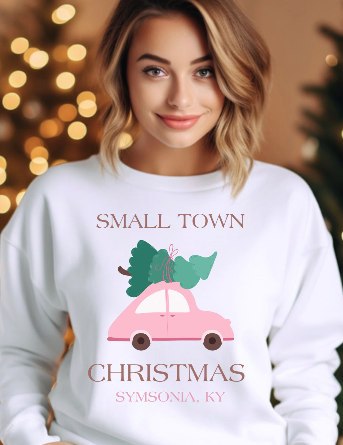 Small Town Christmas any town T-shirt or sweatshirt