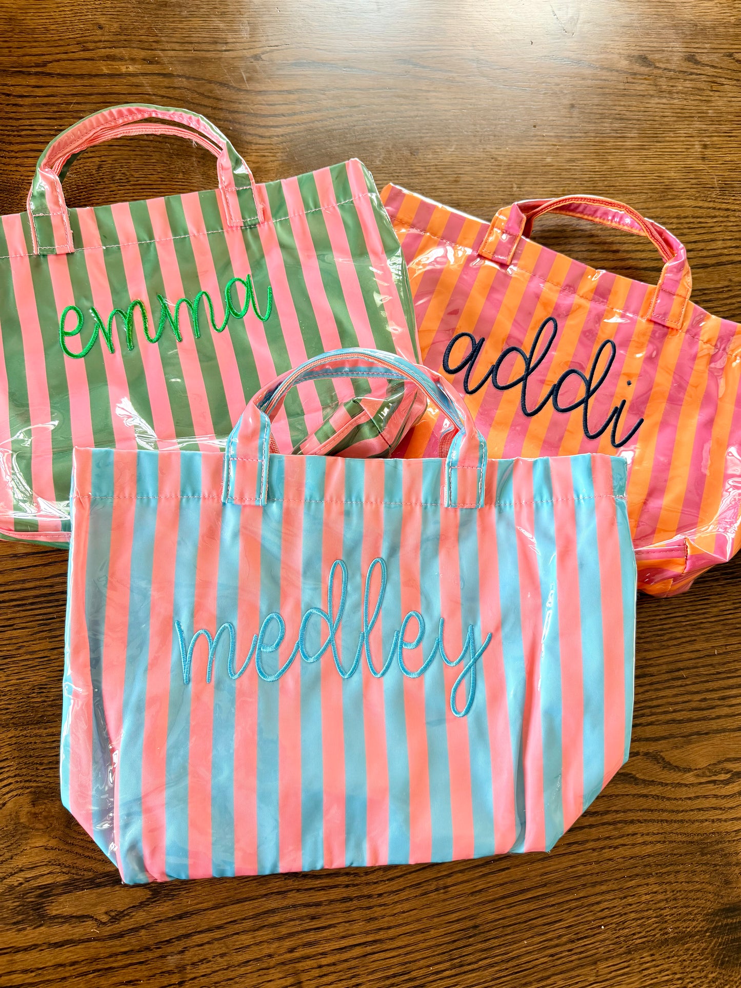 Embroidered Wipable tote/ Beach bag