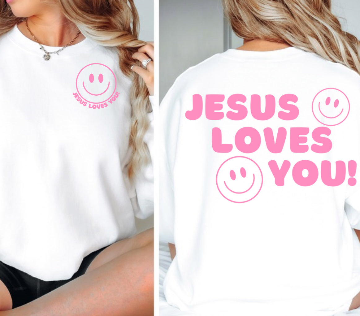 Jesus Loves You graphic tee or crew