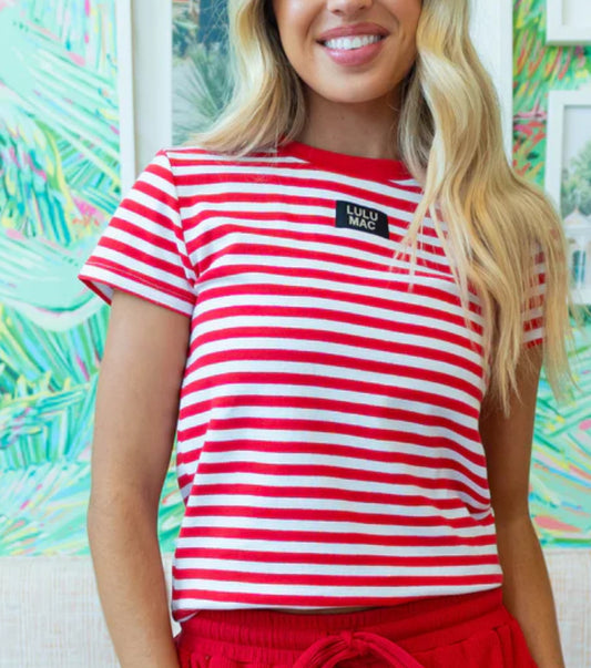 Lulu Mack Baby Doll Tee red and white