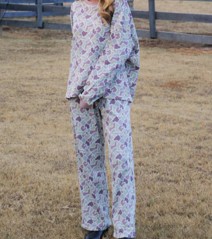 Lulu Mac long sleeve Waffle camo bottoms